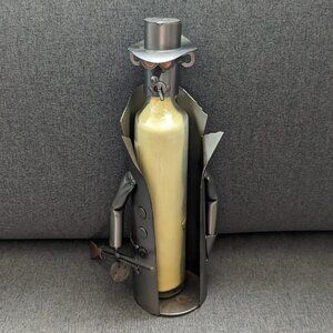Wine Bodies Mobster With A Tommy Gun Metal Wine Bottle Holder Preloved